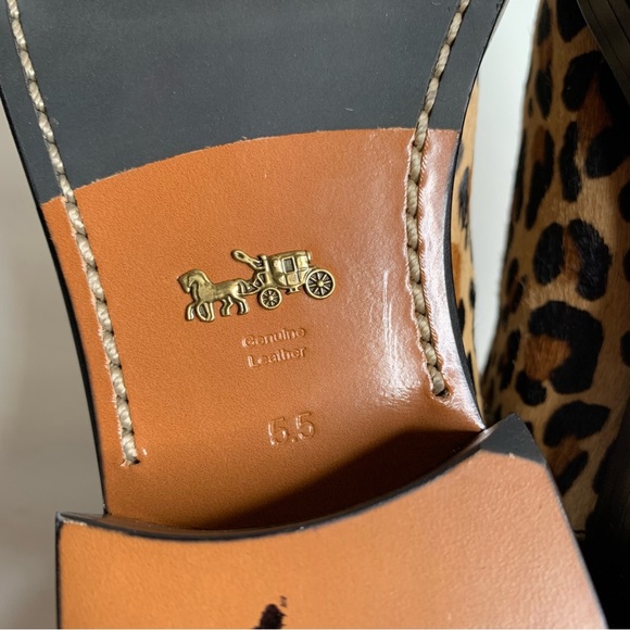 NEW Coach Bowery Chelsea Calf Fur Cheetah Print Booties 5.5 - Picture 5 of 10